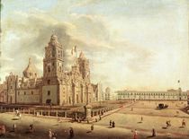 The Catedral Metropolitana and the Palacio Nacional von Pedro Gualdi