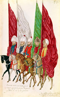 Fol.41 Men with Standards Following the Seigneur to War by French School