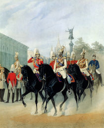 Emperor Nicholas I and Grand Duke Alexander in St. Petersburg von Karl Karlovich Piratsky