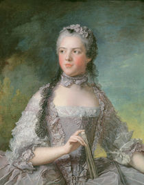 Portrait of Adelaide de France with a Fan von Jean-Marc Nattier
