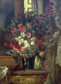 Vase of Flowers on a Console von Ferdinand Victor Eugene Delacroix