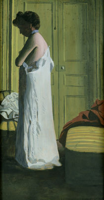 Nude in an Interior, Woman Removing her Shirt von Felix Edouard Vallotton