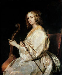 Young Woman Playing a Viola da Gamba von Anthony van Dyck