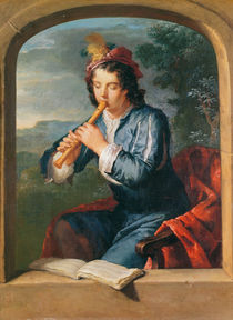 Young Man Playing the Flute by Gerard Hoet