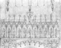 Design for the gallery of kings on the facade of Strasbourg Cathedral by French School