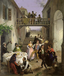 A Wedding at Brianza, 1873 by Angelo Inganni