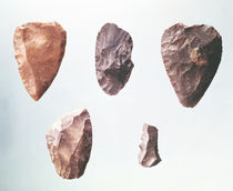 Prehistoric stone tools, from the Grotte de Placard by Paleolithic