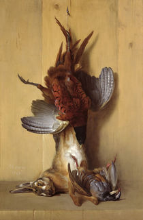 Still Life with a Hare, a Pheasant and a Red Partridge von Jean-Baptiste Oudry