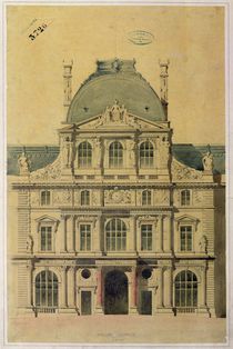 Elevation of the Pavillon de l'Horloge von French School