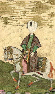 Equestrian portrait of Sultan Osman II 1618 von Nakshi