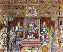James I of England at Court by English School