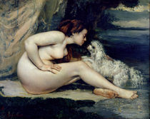 Female Nude with a Dog 1861-62 von Gustave Courbet