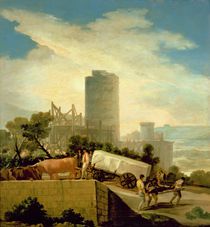 Transporting a Stone Block by Francisco Jose de Goya y Lucientes