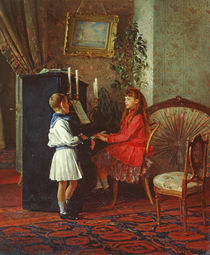 Children at the Piano, 1886 by Kirill Vikentevich Lemokh