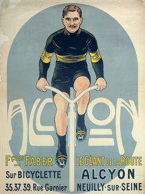 Poster depicting Francois Faber on his Alcyon bicycle by French School