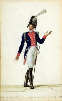 Officer of the Garde du Corps of King Louis XVIII in 1814 von Pierre Antoine Lesueur