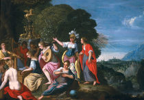 Athene and the Nine Muses at the Wells of Hipokrene von Johann or Hans Konig