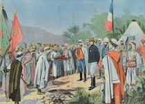 General Lyautey receiving the surrender of a rebel tribe in Morocco von French School