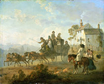A Stage Coach on a Country Road von Julius Caesar Ibbetson