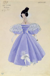Costume design for Tatania in the opera 'Eugene Onegin' by Tchaikovsky by French School