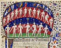 Fol.1 Signs of the zodiac and a group of men by Portuguese School