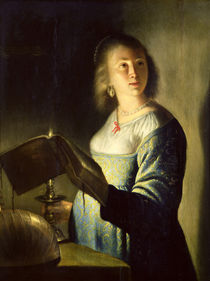 Young Woman with a Candle von Isaac de Jouderville