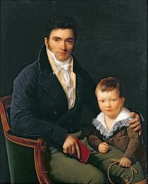 Portrait of a Member of the Barbet Family with his Son by Henri Francois Riesener