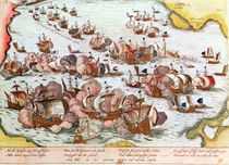 Naval Combat between the Beggars of the Sea and the Spanish in 1573 von Franz Hogenberg