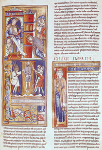 Ms 1 fol.284r Esther and Ahasuerus and the Hanging of Haman von French School