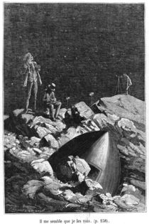 Illustration from 'From the Earth to the Moon' by Jules Verne Paris by Emile Antoine Bayard