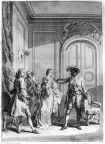 Scene from 'Othello' by William Shakespeare engraved by Hubert Gravelot by Francis Hayman