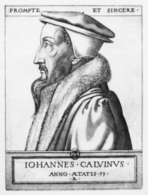 Portrait of John Calvin aged 53 by French School