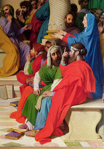 Jesus Among the Doctors, detail of the doctors and the Virgin Mary by Jean Auguste Dominique Ingres