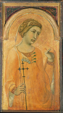 A Female Saint, possibly St. Margaret by Pietro Lorenzetti