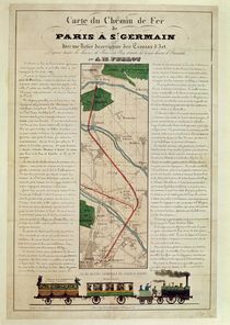Map of the Paris to St. Germain Railway by French School