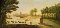 View of the Shepperton on the River Thames by English School