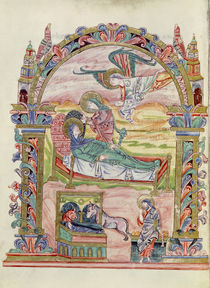 Ms 274 fol.32v Nativity, from the Missal of Robert of Jumieges von English School