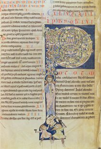 Ms 2 fol.3v t.1 Historiated initial 'P' by French School