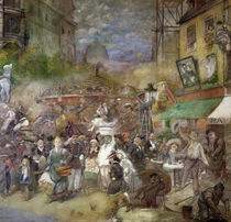 Decorative panel depicting Paris by Adolphe Leon Willette