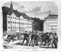 Uprising in Dresden on 6th March 1848 von German School
