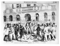 Revolt in Vienna on 30th March 1848 von German School