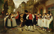 The Servants' Fair at Bouxwiller by Charles Francois Marchal