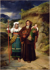 A Monk Helping a Pilgrim von Jean Victor Schnetz