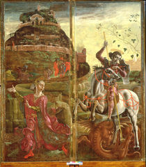 St. George and the Dragon, from a polyptych, 1469 von Cosimo Tura
