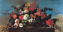 Wicker Basket of Flowers von Jean-Baptiste Belin de Fontenay