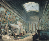 A Museum Gallery with Ancient Roman Art by Hubert Robert
