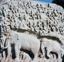 Relief depicting Arjuna's penance by Indian School