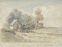 A Thatched Cottage and Trees at the Turn of a Country Road von James Ward