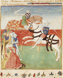 Ms 527 fol.40v Confrontation of Two Knights before the King von French School