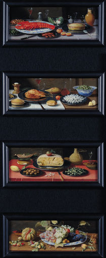 Four Still Lives of Food and Fruit by Jan van, the Elder Kessel